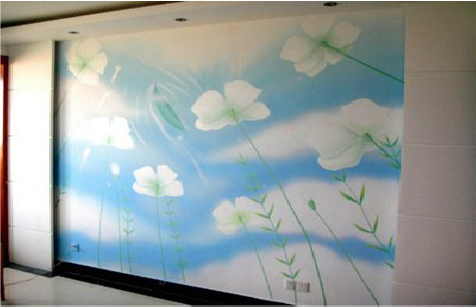  卫辉画墙绘怎么画好白云的蓬松感？