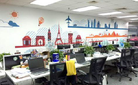  卫辉教你设计办公室墙绘的方法。