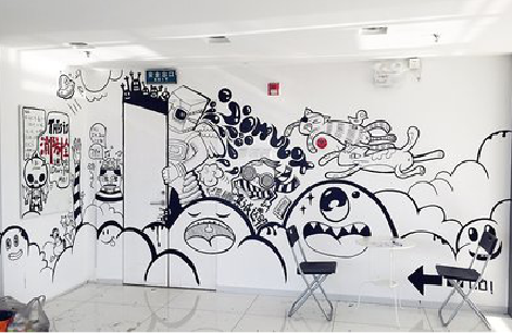  卫辉手绘墙并非传统涂鸦。